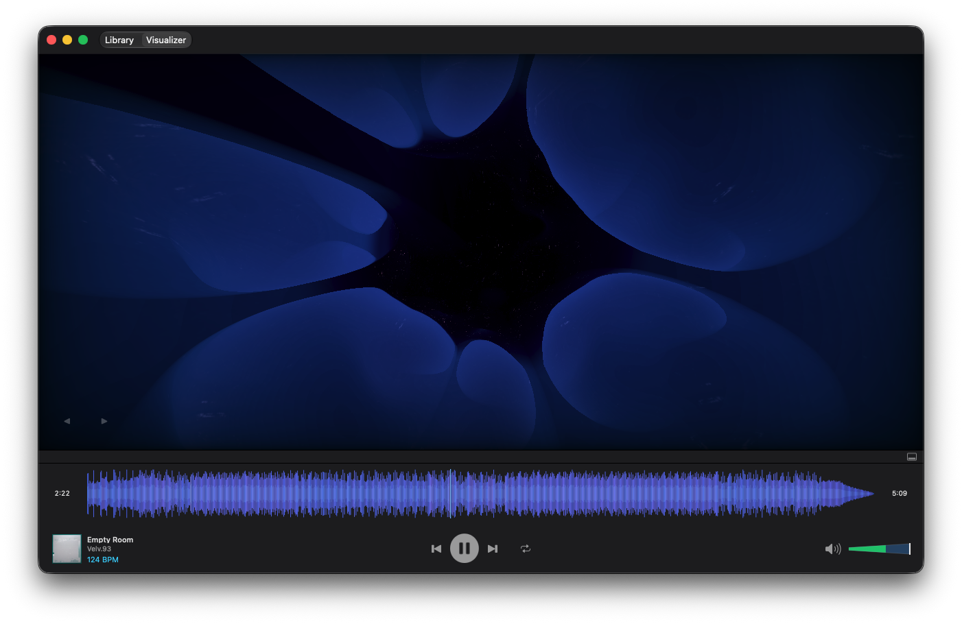 Illuminated visualizer with waveform playback